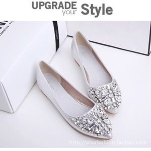 Silver summer flats fashion work shoes